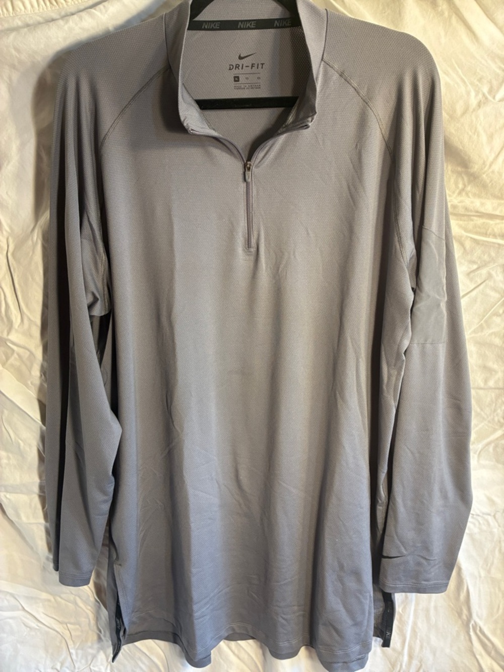 Nike Light Gray Dri-FIT 1/4 Zip Athletic Pullover